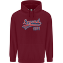 Legend Since 52nd Birthday 1971 Mens 80% Cotton Hoodie Maroon