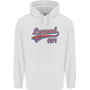 Legend Since 52nd Birthday 1971 Mens 80% Cotton Hoodie White