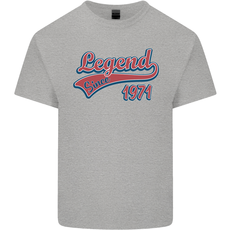 Legend Since 52nd Birthday 1971 Mens Cotton T-Shirt Tee Top Sports Grey