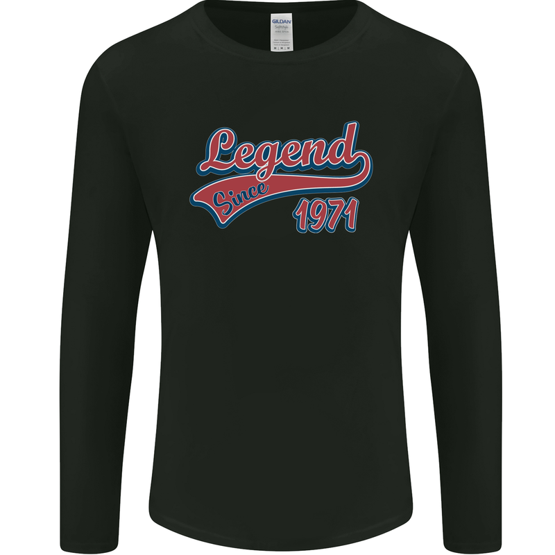 Legend Since 52nd Birthday 1971 Mens Long Sleeve T-Shirt Black