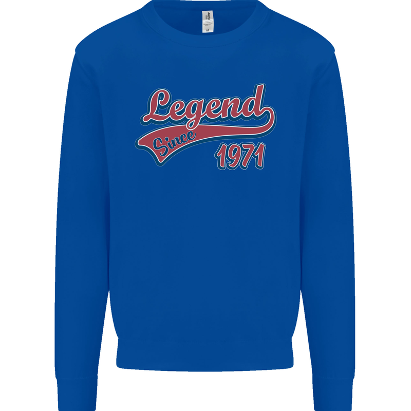Legend Since 52nd Birthday 1971 Mens Sweatshirt Jumper Royal Blue
