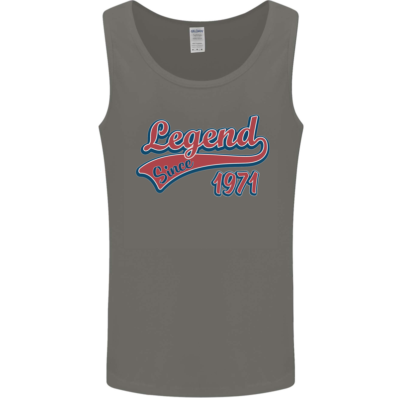 Legend Since 52nd Birthday 1971 Mens Vest Tank Top Charcoal