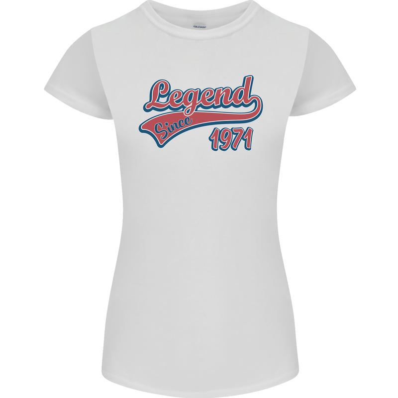 Legend Since 52nd Birthday 1971 Womens Petite Cut T-Shirt White