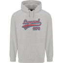 Legend Since 53rd Birthday 1970 Mens 80% Cotton Hoodie Sports Grey