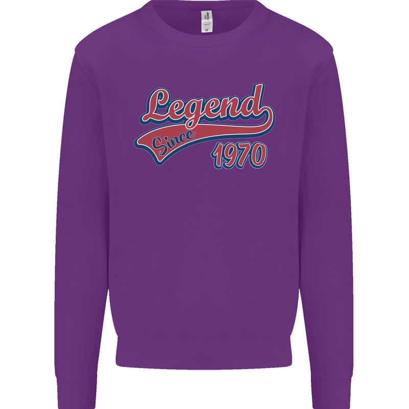 Legend Since 53rd Birthday 1970 Mens Sweatshirt Jumper Purple