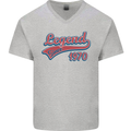 Legend Since 53rd Birthday 1970 Mens V-Neck Cotton T-Shirt Sports Grey