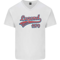 Legend Since 53rd Birthday 1970 Mens V-Neck Cotton T-Shirt White