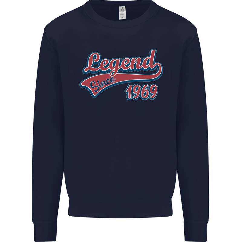 Legend Since 54th Birthday 1969 Mens Sweatshirt Jumper Navy Blue