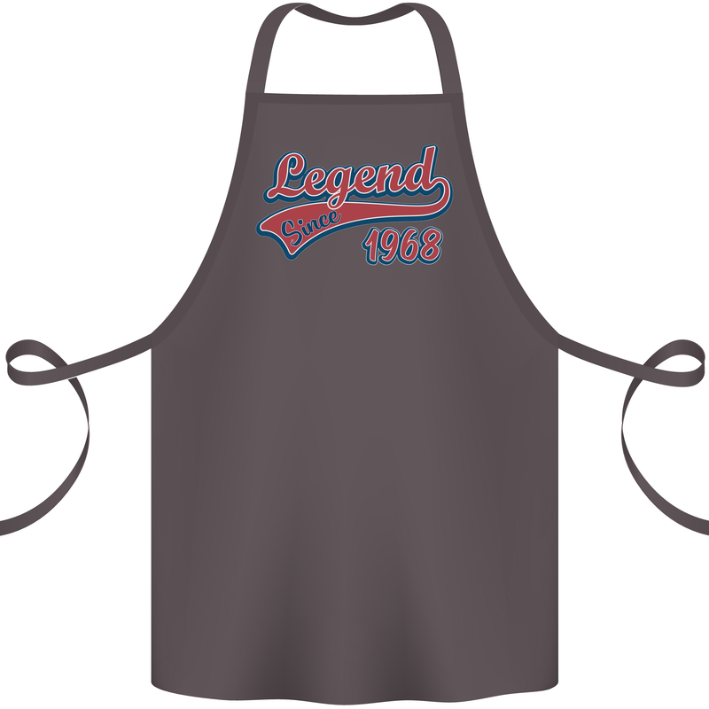 Legend Since 55th Birthday 1968 Cotton Apron 100% Organic Dark Grey