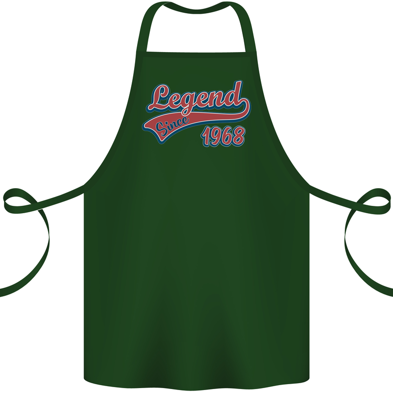Legend Since 55th Birthday 1968 Cotton Apron 100% Organic Forest Green