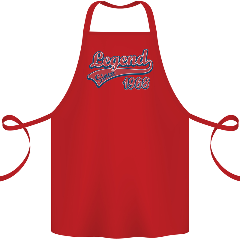 Legend Since 55th Birthday 1968 Cotton Apron 100% Organic Red