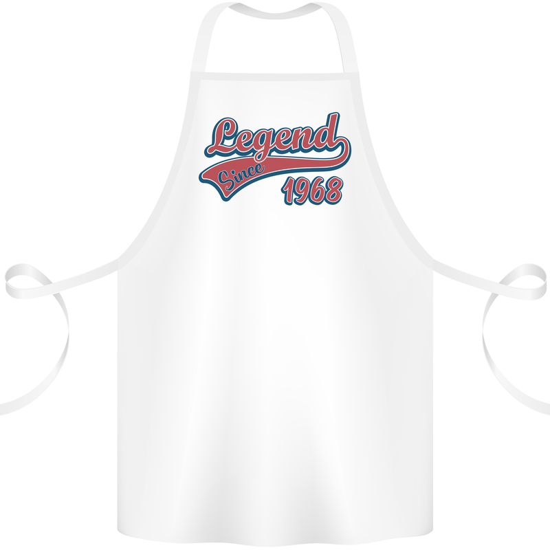 Legend Since 55th Birthday 1968 Cotton Apron 100% Organic White