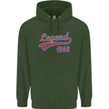 Legend Since 55th Birthday 1968 Mens 80% Cotton Hoodie Forest Green