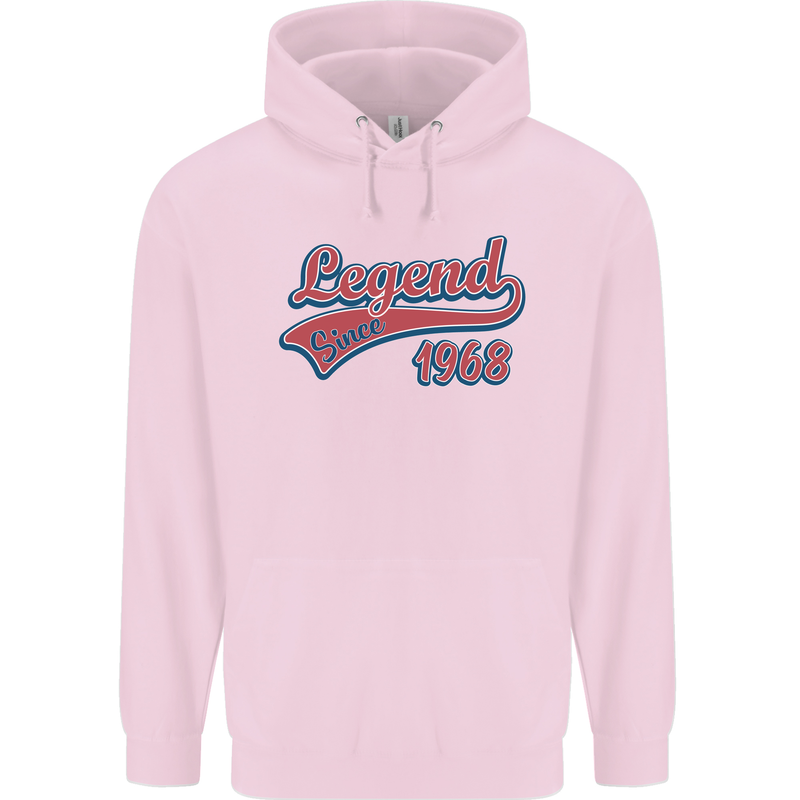 Legend Since 55th Birthday 1968 Mens 80% Cotton Hoodie Light Pink