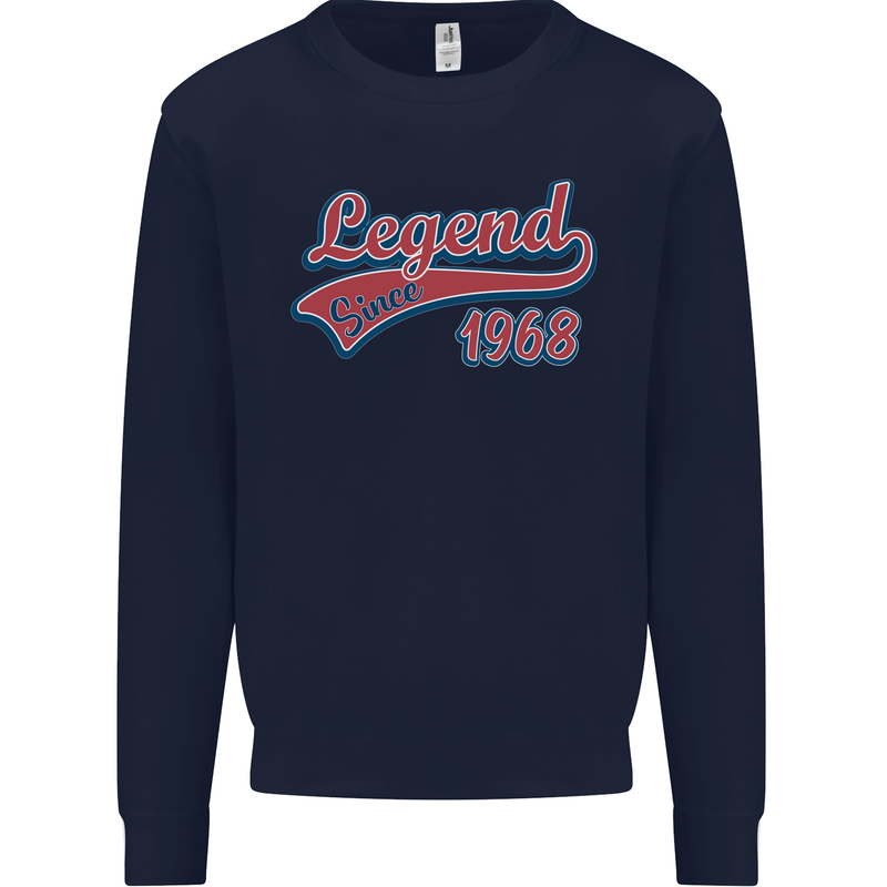 Legend Since 55th Birthday 1968 Mens Sweatshirt Jumper Navy Blue