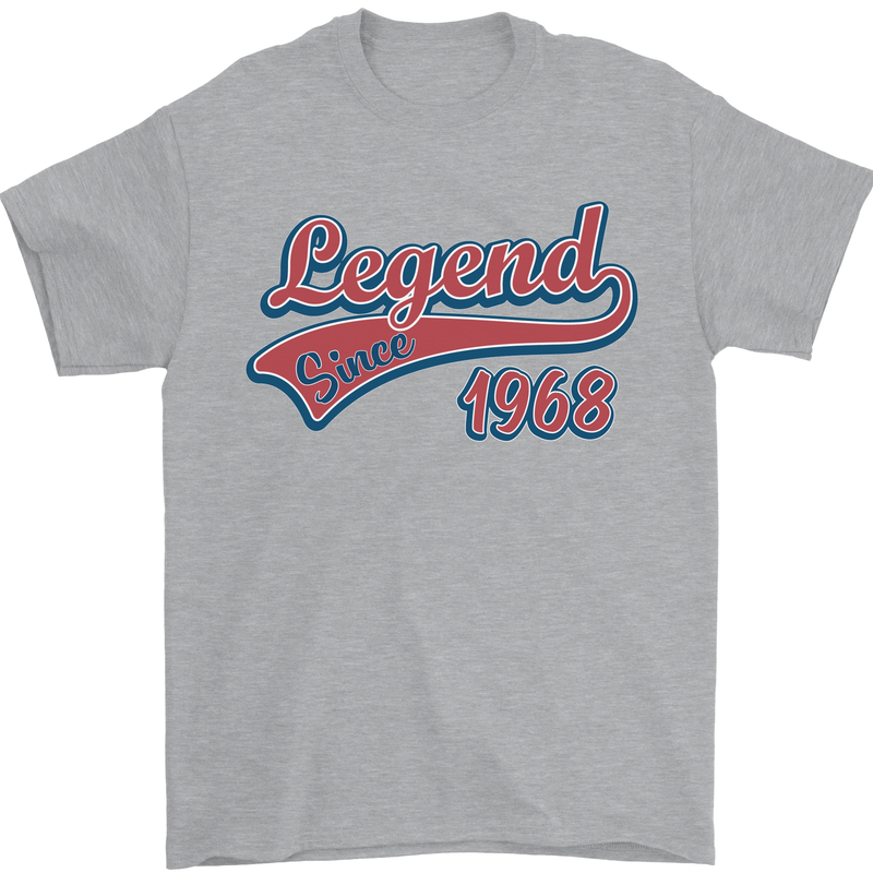 Legend Since 55th Birthday 1968 Mens T-Shirt 100% Cotton Sports Grey