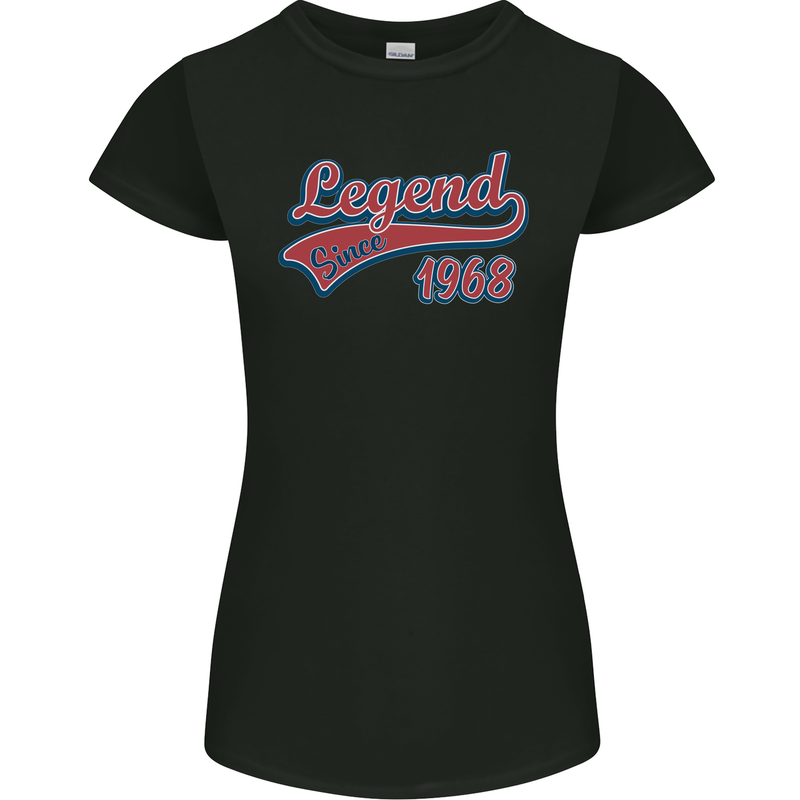 Legend Since 55th Birthday 1968 Womens Petite Cut T-Shirt Black
