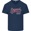 Legend Since 56th Birthday 1967 Mens V-Neck Cotton T-Shirt Navy Blue