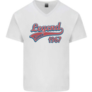 Legend Since 56th Birthday 1967 Mens V-Neck Cotton T-Shirt White