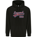 Legend Since 57th Birthday 1966 Mens 80% Cotton Hoodie Black
