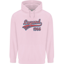 Legend Since 57th Birthday 1966 Mens 80% Cotton Hoodie Light Pink