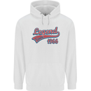 Legend Since 57th Birthday 1966 Mens 80% Cotton Hoodie White