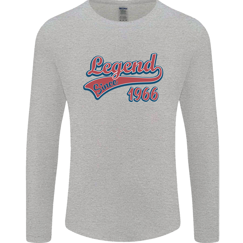 Legend Since 57th Birthday 1966 Mens Long Sleeve T-Shirt Sports Grey