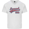 Legend Since 57th Birthday 1966 Mens V-Neck Cotton T-Shirt White
