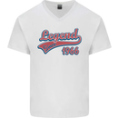 Legend Since 57th Birthday 1966 Mens V-Neck Cotton T-Shirt White