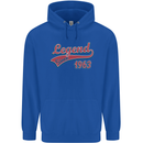 Legend Since 58th Birthday 1963 Mens 80% Cotton Hoodie Royal Blue