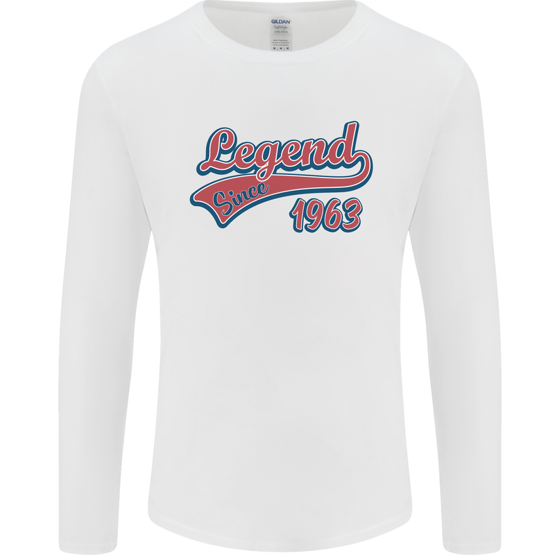 Legend Since 58th Birthday 1963 Mens Long Sleeve T-Shirt White