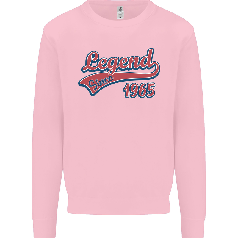 Legend Since 58th Birthday 1965 Mens Sweatshirt Jumper Light Pink