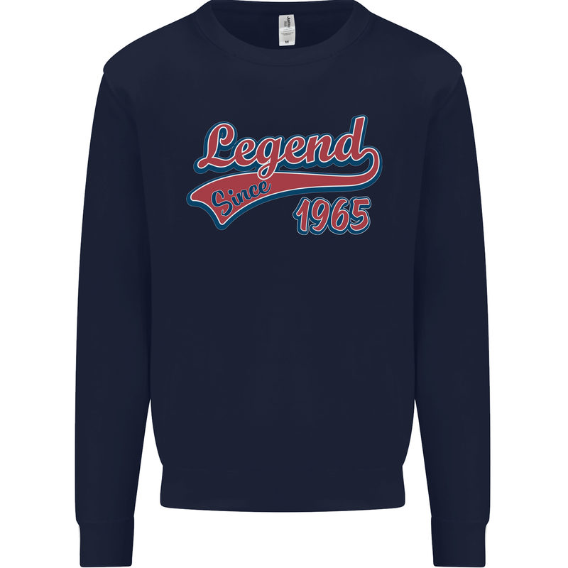 Legend Since 58th Birthday 1965 Mens Sweatshirt Jumper Navy Blue