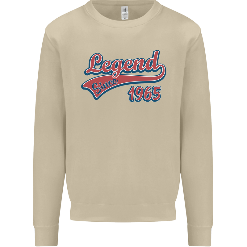 Legend Since 58th Birthday 1965 Mens Sweatshirt Jumper Sand