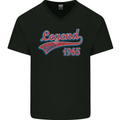 Legend Since 58th Birthday 1965 Mens V-Neck Cotton T-Shirt Black