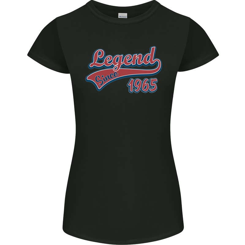 Legend Since 58th Birthday 1965 Womens Petite Cut T-Shirt Black
