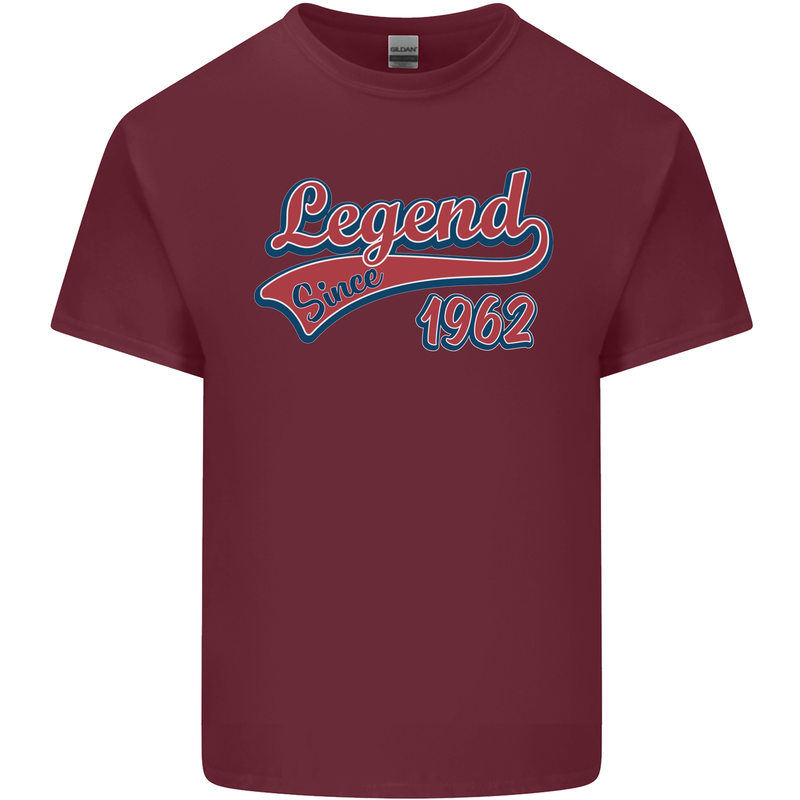Legend Since 59th Birthday 1962 Mens Cotton T-Shirt Tee Top Maroon