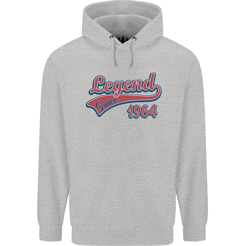 Legend Since 59th Birthday 1964 Mens 80% Cotton Hoodie Sports Grey