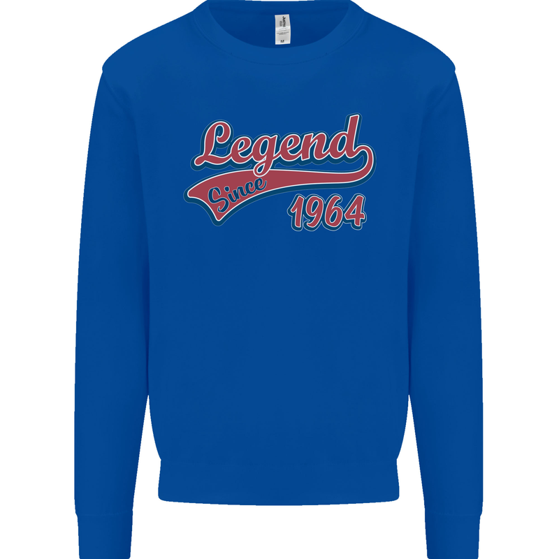 Legend Since 59th Birthday 1964 Mens Sweatshirt Jumper Royal Blue
