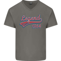 Legend Since 59th Birthday 1964 Mens V-Neck Cotton T-Shirt Charcoal
