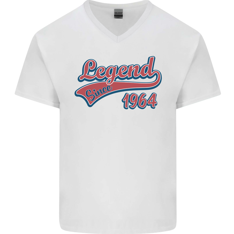 Legend Since 59th Birthday 1964 Mens V-Neck Cotton T-Shirt White