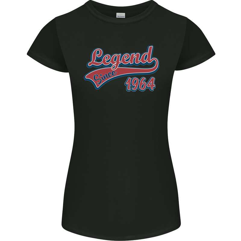 Legend Since 59th Birthday 1964 Womens Petite Cut T-Shirt Black