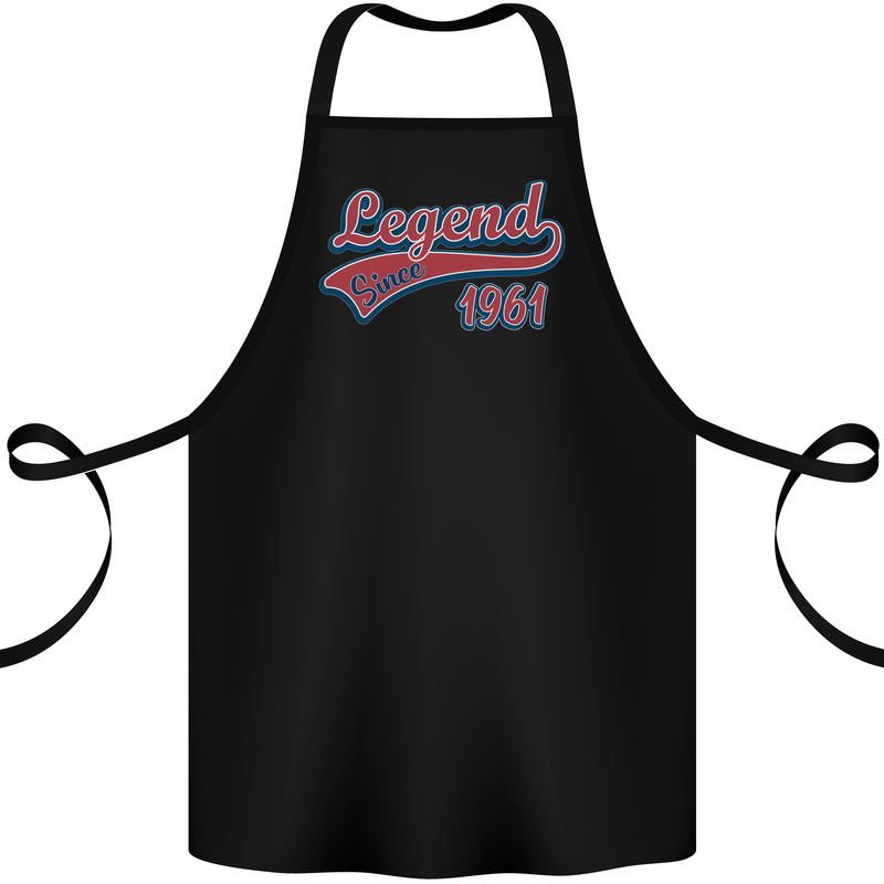 Legend Since 62nd Birthday 1961 Cotton Apron 100% Organic Black