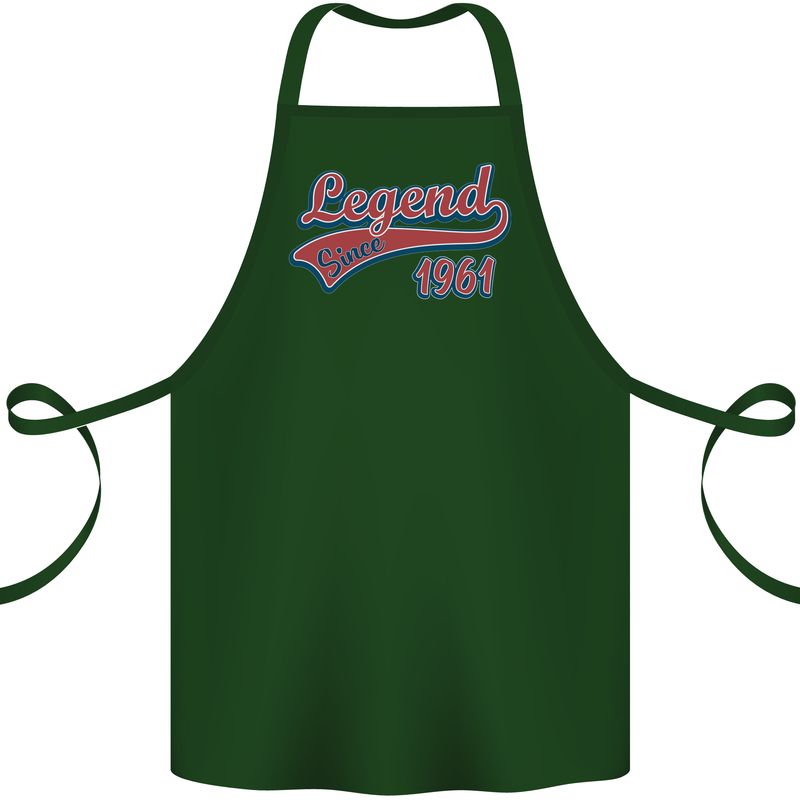 Legend Since 62nd Birthday 1961 Cotton Apron 100% Organic Forest Green