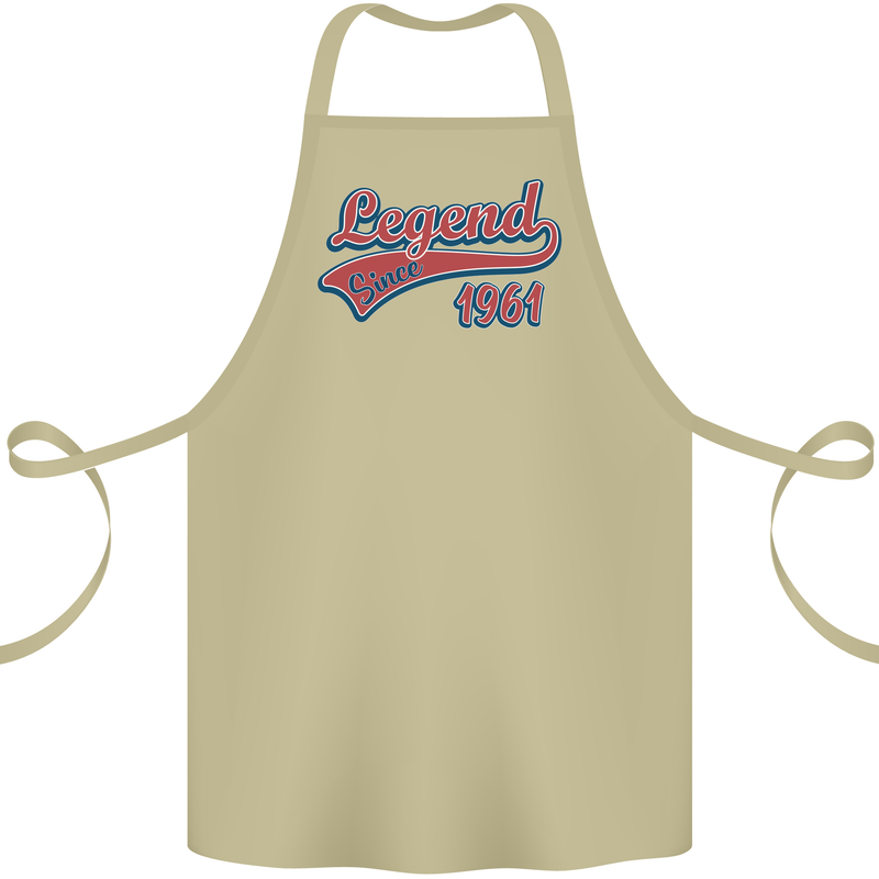 Legend Since 62nd Birthday 1961 Cotton Apron 100% Organic Khaki