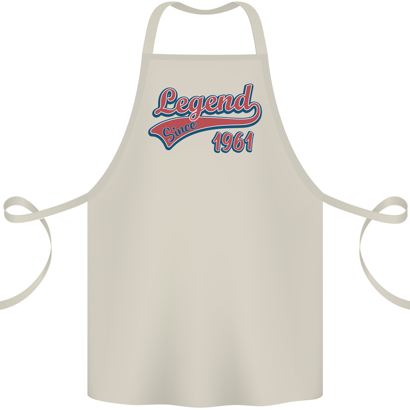 Legend Since 62nd Birthday 1961 Cotton Apron 100% Organic Natural