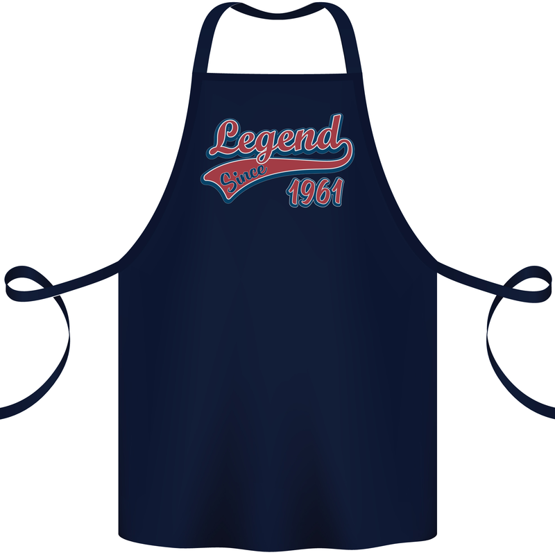 Legend Since 62nd Birthday 1961 Cotton Apron 100% Organic Navy Blue