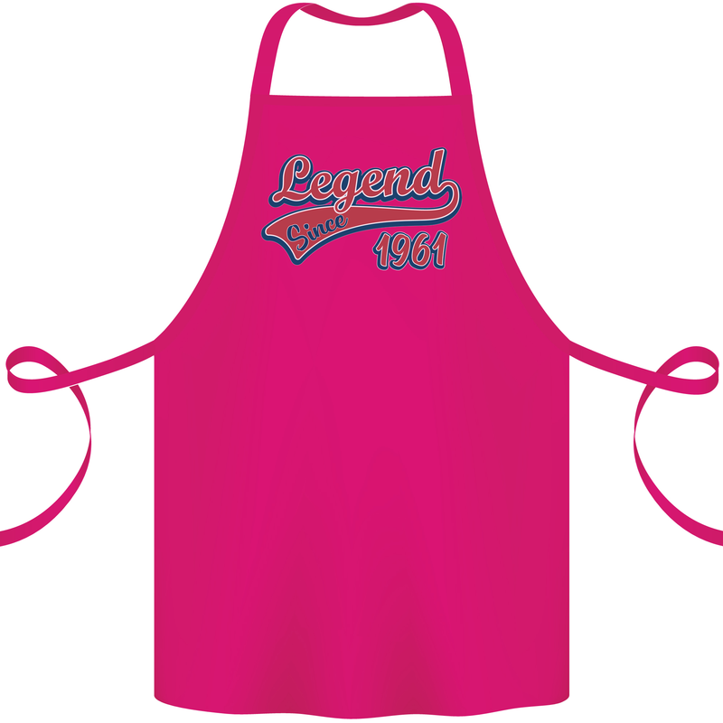 Legend Since 62nd Birthday 1961 Cotton Apron 100% Organic Pink