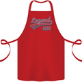 Legend Since 62nd Birthday 1961 Cotton Apron 100% Organic Red