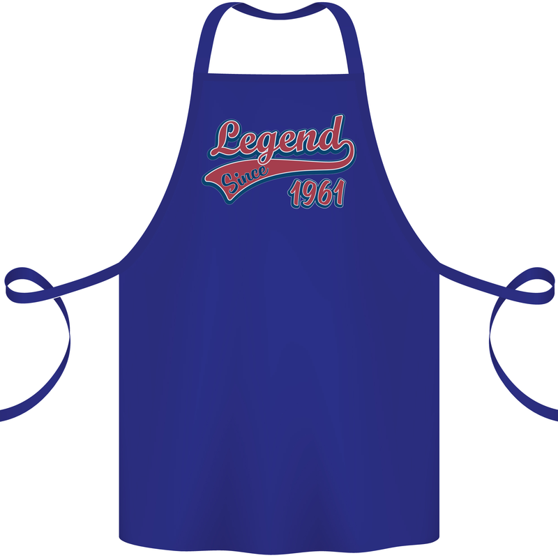 Legend Since 62nd Birthday 1961 Cotton Apron 100% Organic Royal Blue